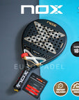 NOX AT10 GENIUS ALUM 2026 AGUSTIN TAPIA 18K CARBON Adjustable Weight Rough Racket Padel Original